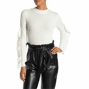 Rachel Rachel Roy Callum Ruffled Sweater Size XS White